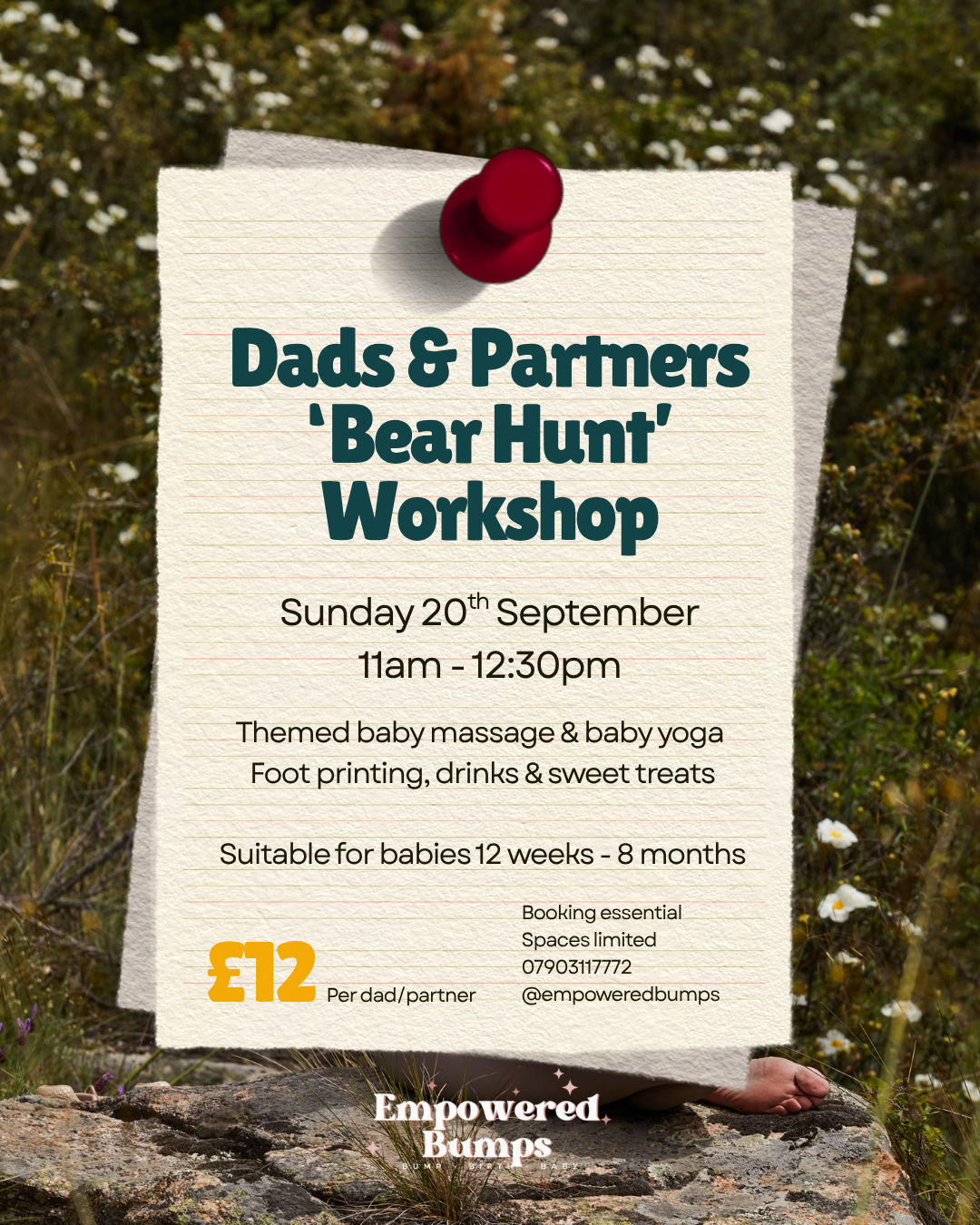 Featured image for “Dads and partners Baby Bear Hunt Workshop – Sunday 20th Sept 11am in Southport”